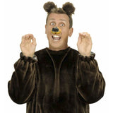 plush bear ears worn by adult male