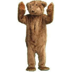 Brown bear mascot costume hire Brisbane with oversized mascot head and full-body suit