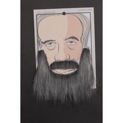 beard and moustache in grey, short beard and seperate mo.
