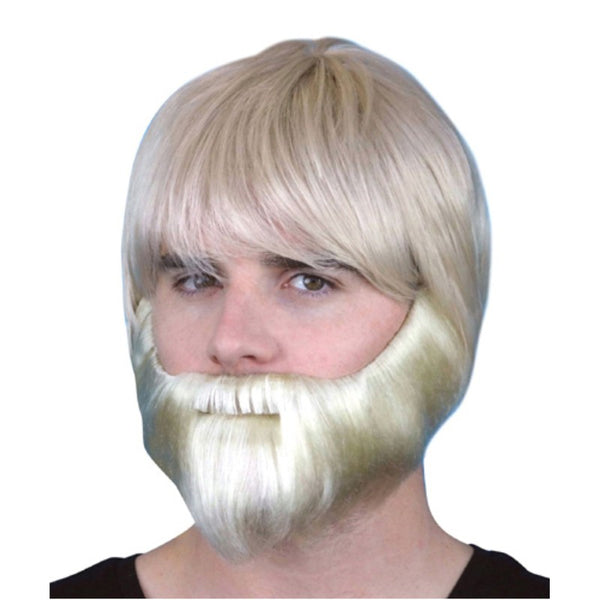 Beard Synthetic Fibre in blonde, elastic to attach.