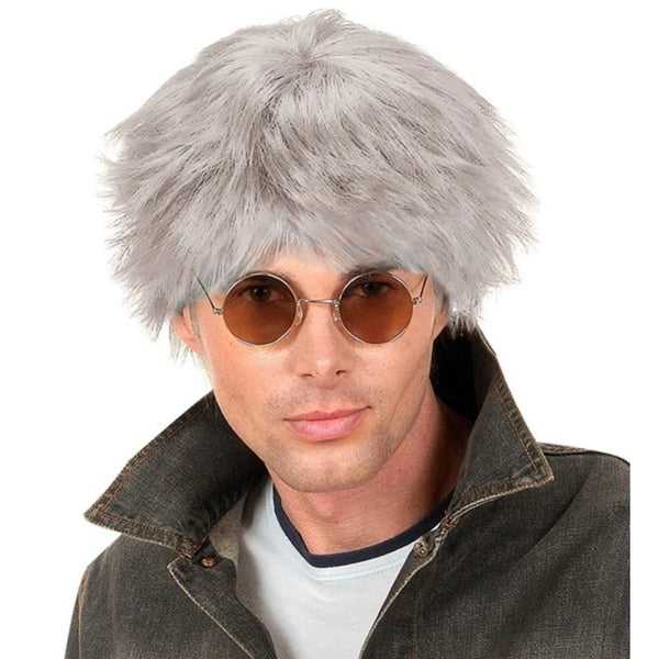 Beat Wig Grey with short modern style for 60s music and cosplay costumes