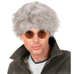 Beat Wig Grey with short modern style for 60s music and cosplay costumes