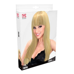 Beautiful blonde long wig with fringe for disco and 90s costume themes