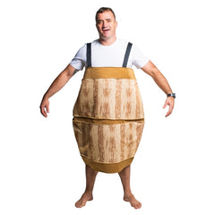 Adult beer barrel costume novelty tunic for Oktoberfest and themed parties
