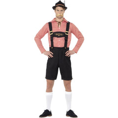 Red check shirt and black lederhosen Beer Festival Costume