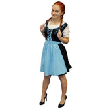 Beer Maiden Blue Dirndl Women’s Oktoberfest Costume with Embroidered Bodice