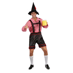 Men’s Beer Man Oktoberfest Costume with Red Check Shirt
