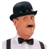 Classic black bowler hat for gentleman and vintage costumes