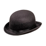 Big black bowler hat with classic rounded shape