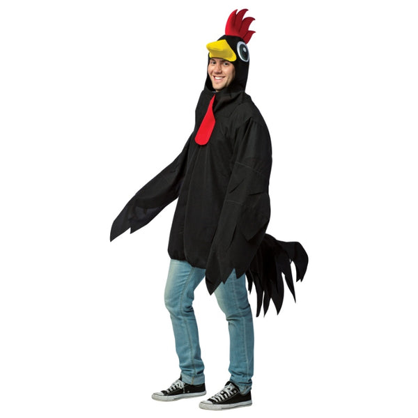 Big black rooster costume with tunic and headpiece