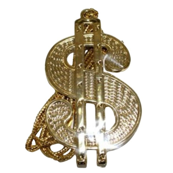 Big dollar necklace gold bling costume accessory