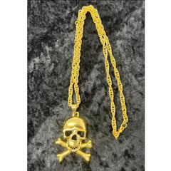 Big Necklace with Gold Skull measures 66 cm.