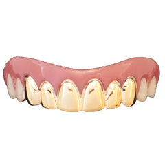 Billy Bob gold veneer costume teeth with fitting beads – novelty accessory.