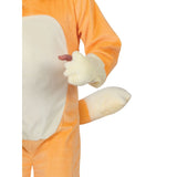 Close up of bingo child costume tummy, paw and tail