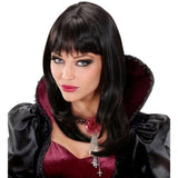 Black Ashley Wig styled with a gothic medieval costume