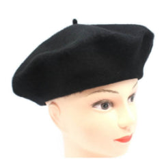 Black French beret hat for adult costumes or Bastille Day