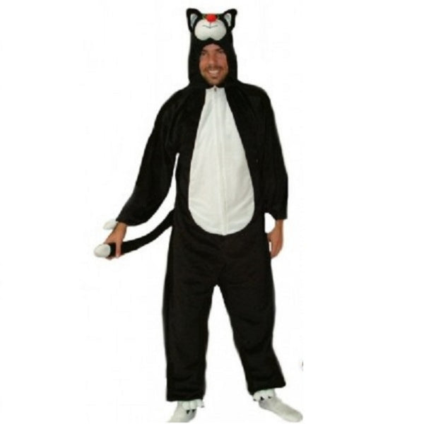 Black cat costume hire Brisbane with full-body plush suit and open face