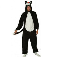 Black cat costume hire Brisbane with full-body plush suit and open face