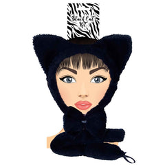 Black cat costume kit with ears headband, tail, and bow tie 