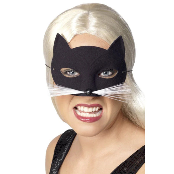 Black Cat Mask with Whiskers.
