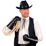 Cowboy wearing the black character gloves