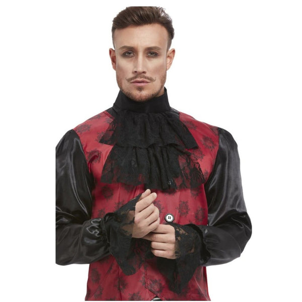 Black lace cravat and cuff set – vampire, gothic, and Victorian costume accessory