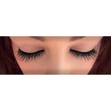 Black criss cross false eyelashes with a natural finish