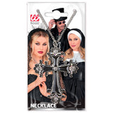 Packaging for black cross necklace with strass pendant