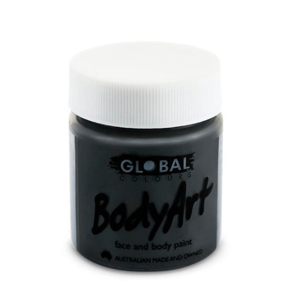 Black face and body paint by Global – non-toxic water-based paint for Halloween, cosplay, sports, and kids’ parties
