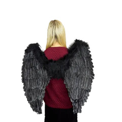 Black feather wings measuring 62cm for costumes
