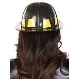 Black Fire Chief costume hat by Leg Avenue – back view