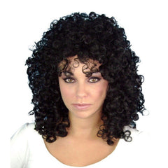 black glamour ringlets wig long vintage curls