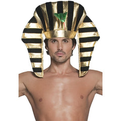 black and gold pharaoh headpiece Egyptian costume accessory adult