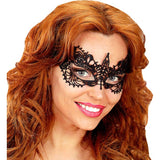 Black lace masquerade mask with ties