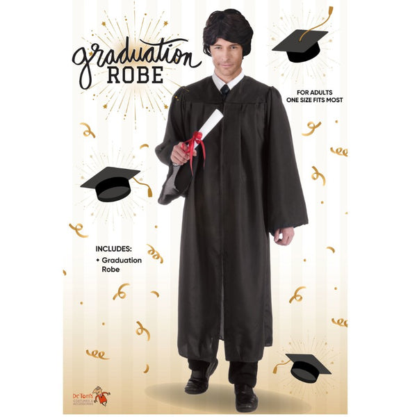 Black graduation robe for adults.