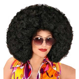 Large black afro wig retro style