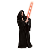 Adult black knight robe costume with hooded medieval cloak design