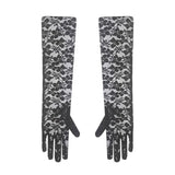 Black Lacy Long Gloves, measures 42cm long.
