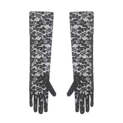 Black Lacy Long Gloves, measures 42cm long.
