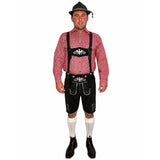Men’s Black Leather Lederhosen with Eagle Embroidery for Oktoberfest