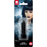 Packaged lipstick with a Halloween-themed design featuring a woman with dark makeup.