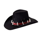 Black Outback Hat with Crocodile-Effect Band – Adult Front View