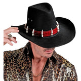 Black Outback Costume Hat with Wide Brim – Top View