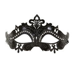 Black Rhinestone Masquerade Mask – Adult Front View