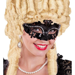 Black Rhinestone Masquerade Mask – Adult Front View