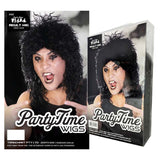 Black Rockstar Wig - Party Time, crimped mullet style wig.