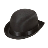 Black Satin Bowler Hat – Adult Front View