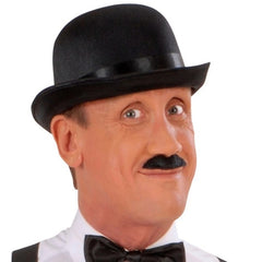 Black Satin Bowler Hat – Adult Front View