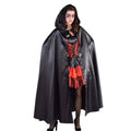 Black Satin Hooded Cape – 105cm