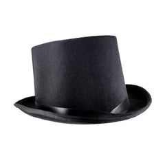 Black Satin Top Hat, adult size.